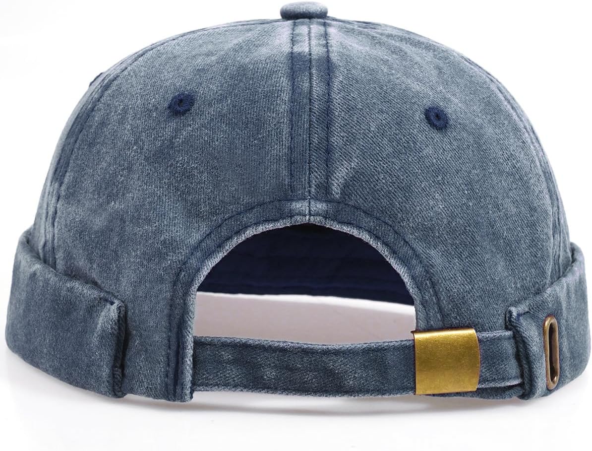 XYIYI Washed Cotton Brimless Hats for Men Vintage Docker Beanie Cap Rolled Cuff Skullcap - Image 4
