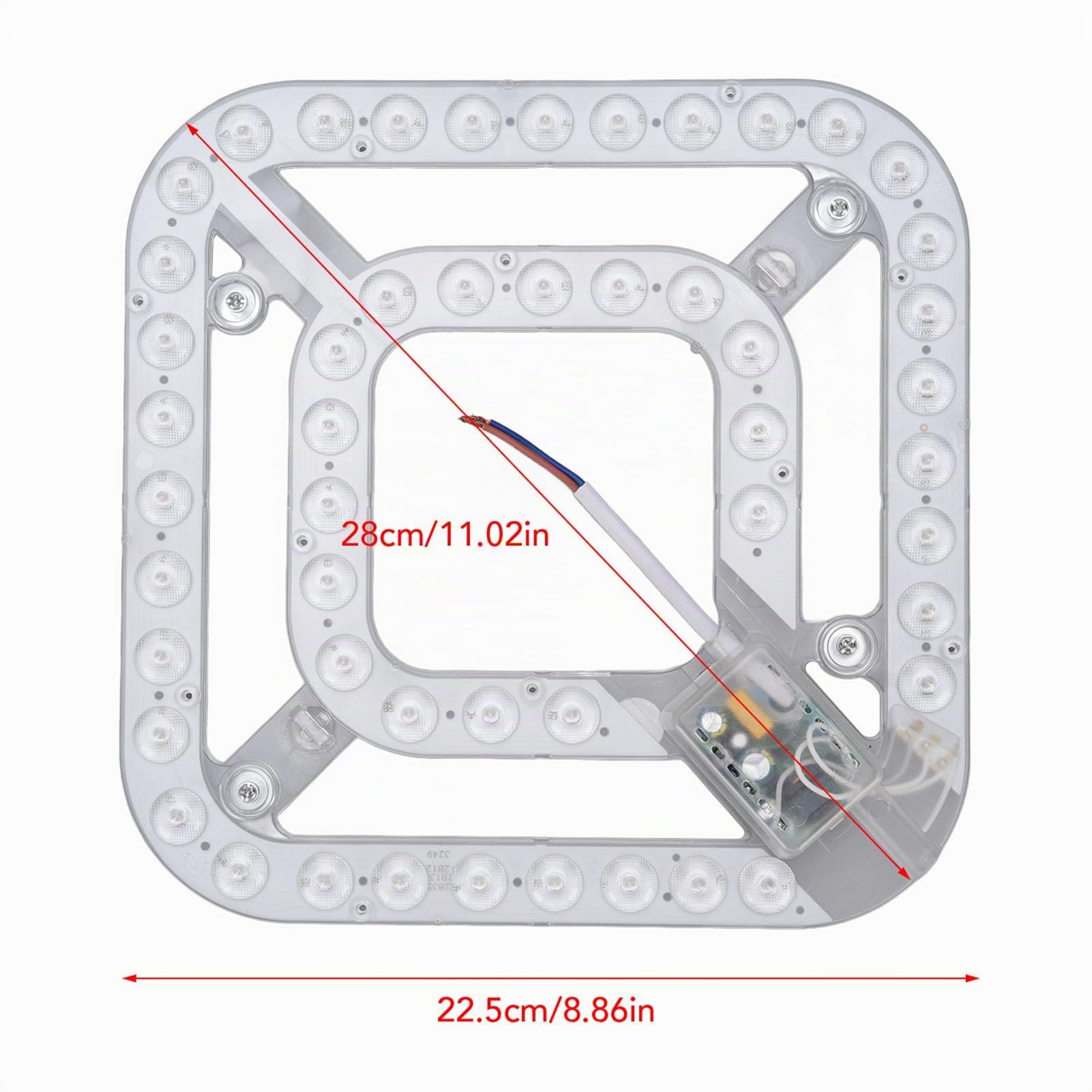 Kit de Luz LED de Repuesto para Ventilador de Techo 24W 2100 Lúmenes con 3 Colores Regulables Módulo Redondo Alta Eficiencia Energética Luz de Techo Empotrada