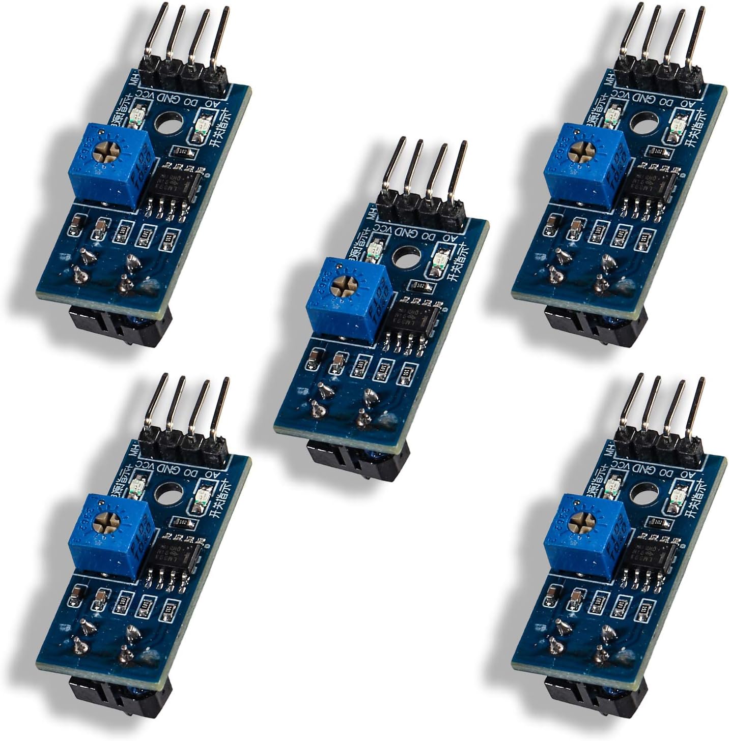 5Pcs TCRT5000 Infrared Reflective Sensor Modules, TCRT5000 Infrared Reflective Photoelectric Switch IR Tracking Sensor Module Obstacle Avoidance Barrier Line Track