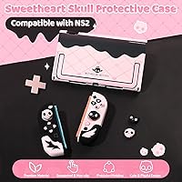 Vista 2 de Geekshare Protective Case Set Compatible with switch 2, PC Back Plate with Silicone Joysticks Covers, Includes 2 Thumb Grips, Waterproof Protection