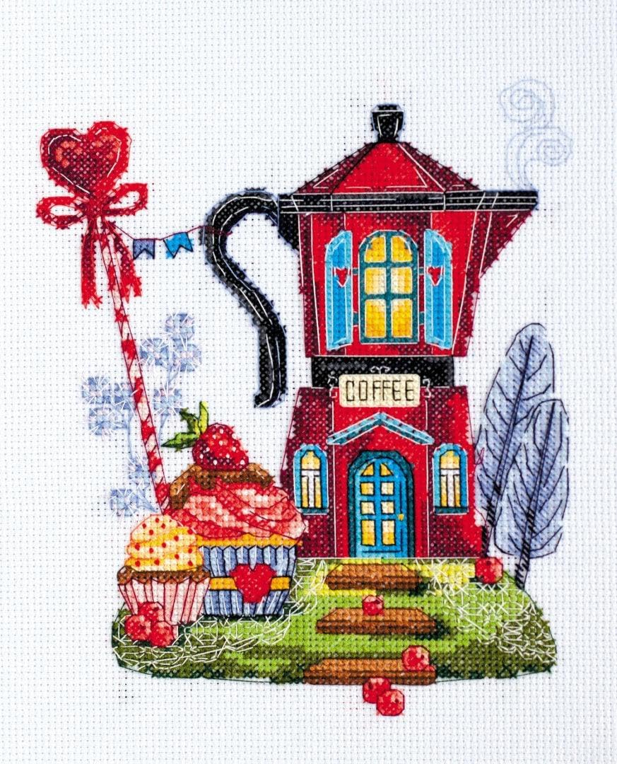 Wizardi Cross-Stitch kit - Color Magic. Beginner Embroidery Kit for Adults. Cross-Stitch Supplies. Needle, Canvas, Scheme, Floss and Floss Organizer Kit. AH-135 Abris Art