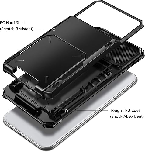 Miniatura 3 de Vofolen Funda para iPhone XR cartera con ranura para tarjetas de crédito bolsillo de resorte resistente a los arañazos doble capa protector de