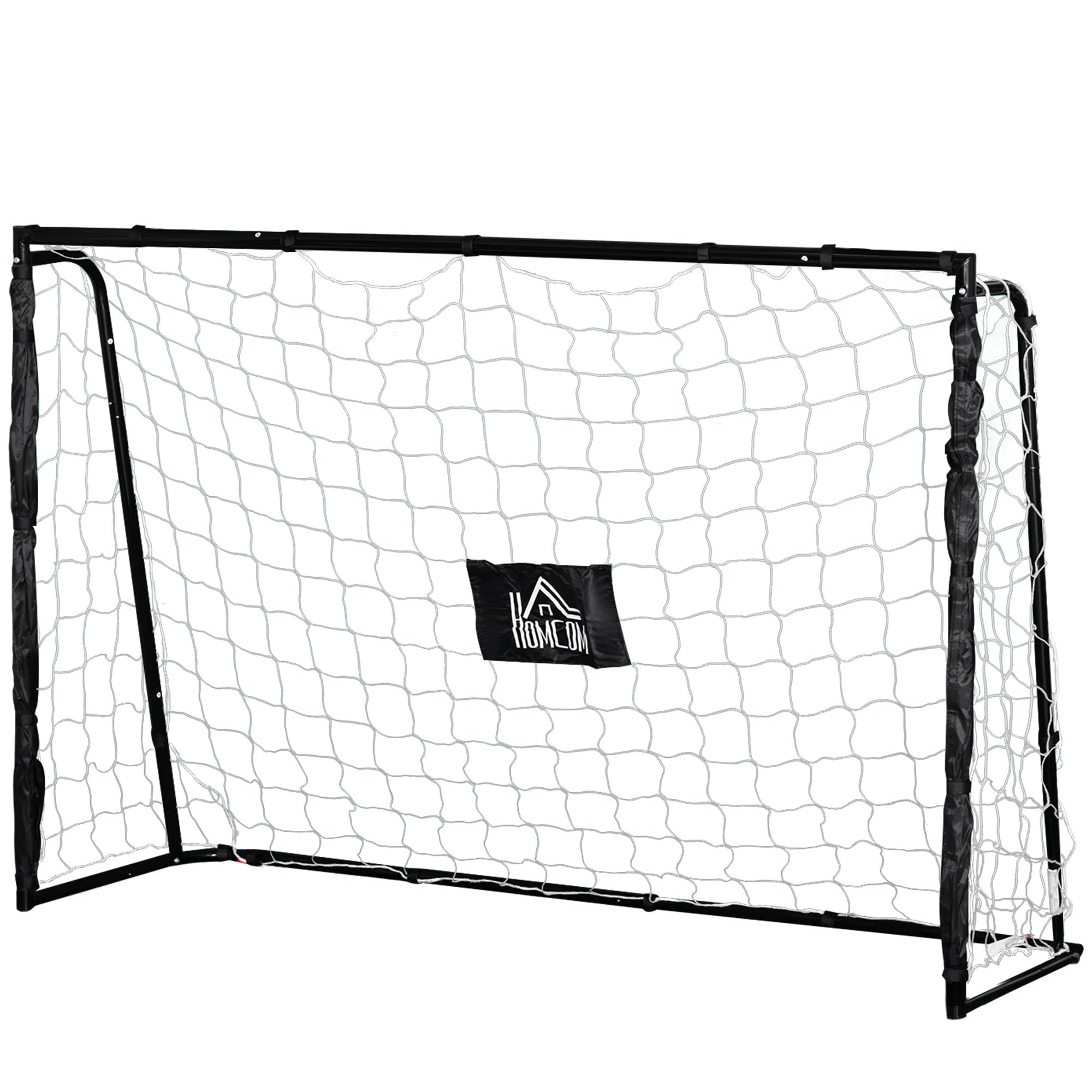 HOMCOM Gabbia da calcio - Gabbia da calcio - Scopo di allenamento dim. 186 x 62 x 123 H cm - telaio in metallo rete PE - picchetti e attrezzi inclusi