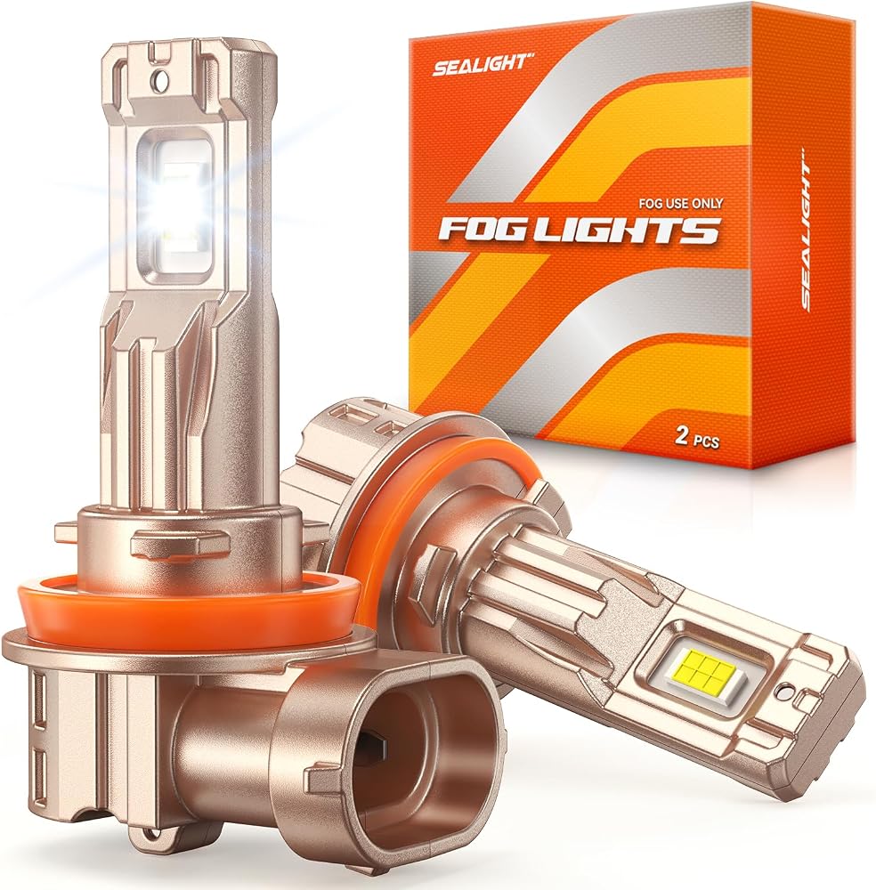 SEALIGHT H11/H16/H8 LED Fog Light Bulbs, 18000LM 6500K White-2 Pack