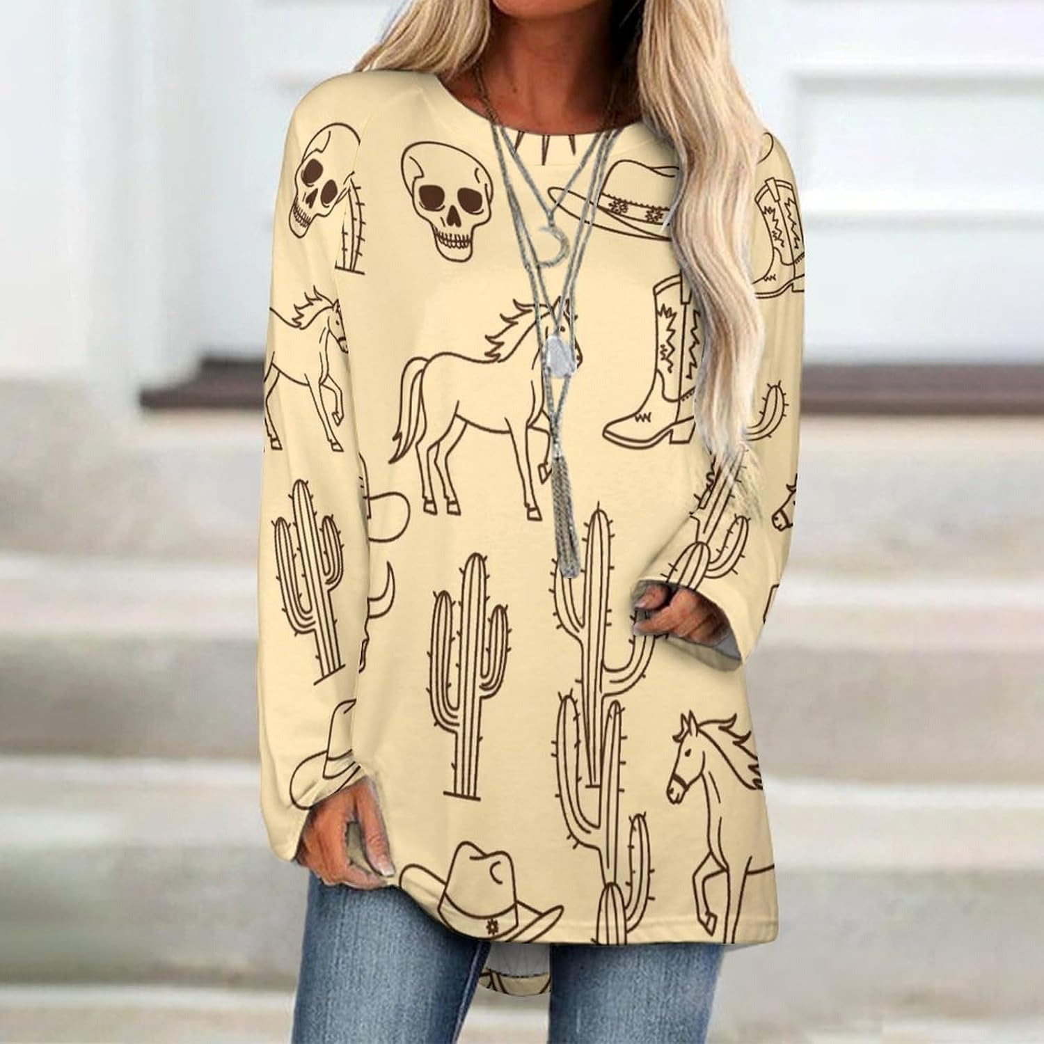 Women's Raglan Long Sleeve T-Shirt Casual Crewneck Blouse, Soft Basic Long Top