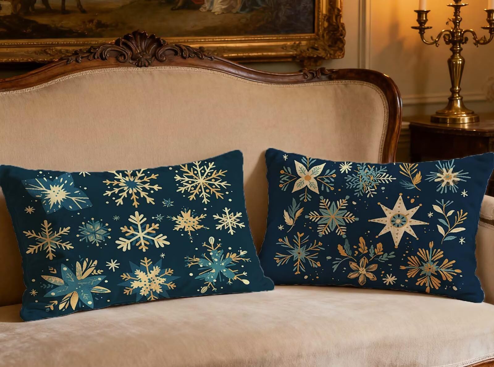 Housse de Coussin Velours Turquoise 60x80cm Impression Recto Verso Doux