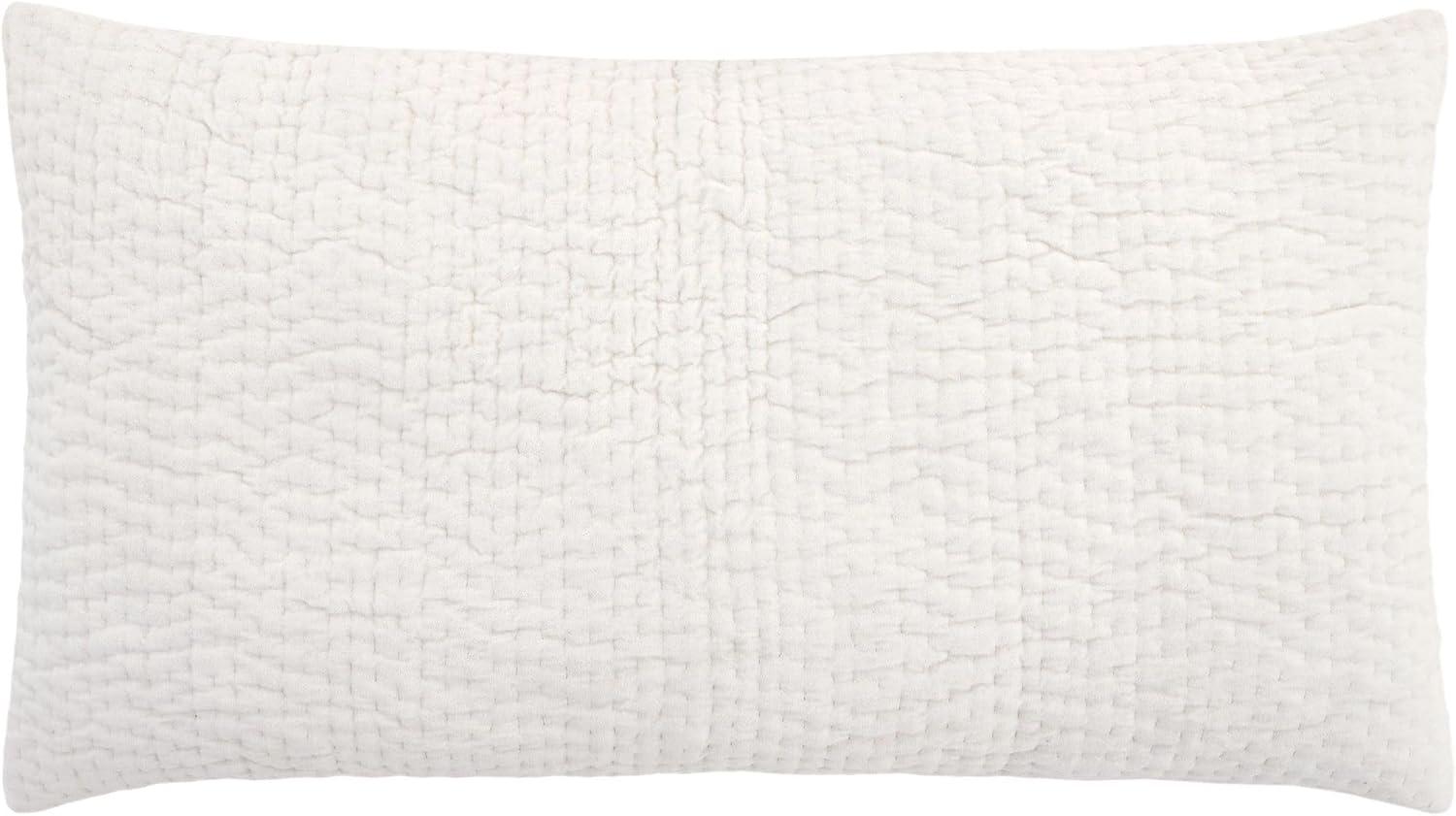 Pine Cone Hill Viola Velvet Dove White Quilted Sham, Standard Size, Ivory Solid Pattern