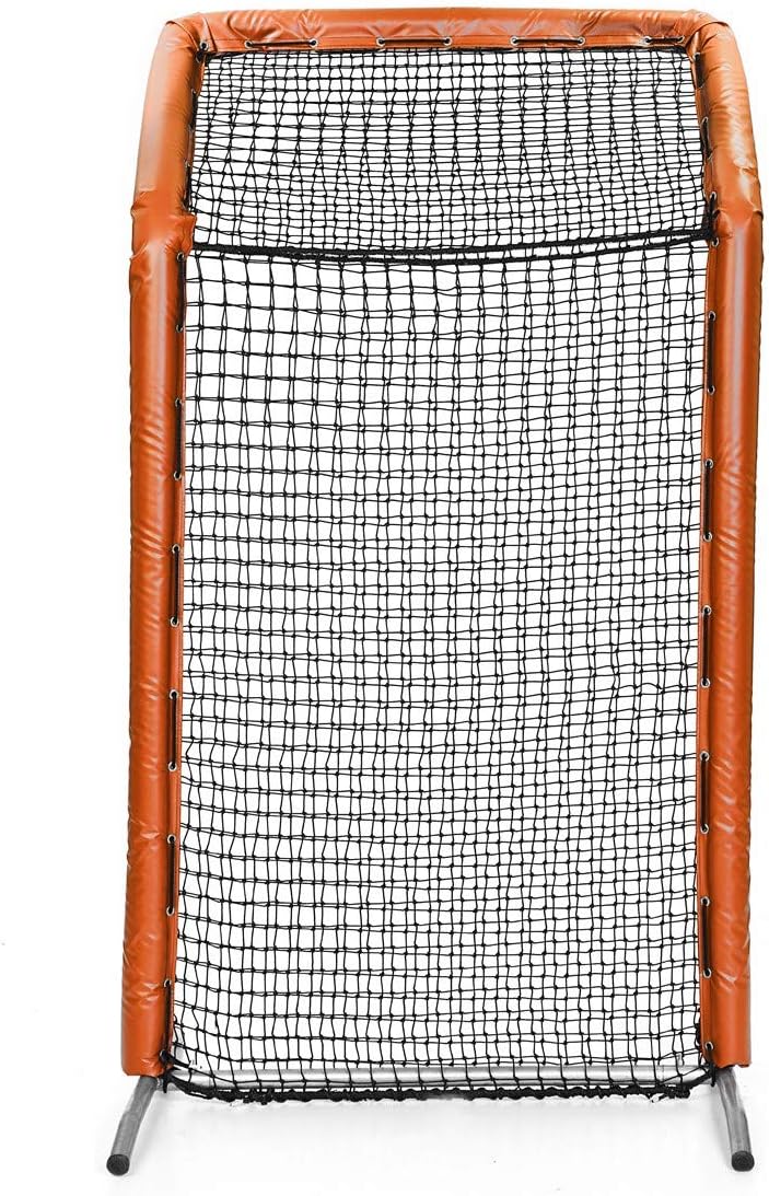Bullet 8x4 Fast Pitch Softball Screen with OH - Orange - Padding