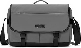 Timeet Messenger Bag for Men, Water Resistant Crossbody Shoulder Bag with Synthetic Leather Trim