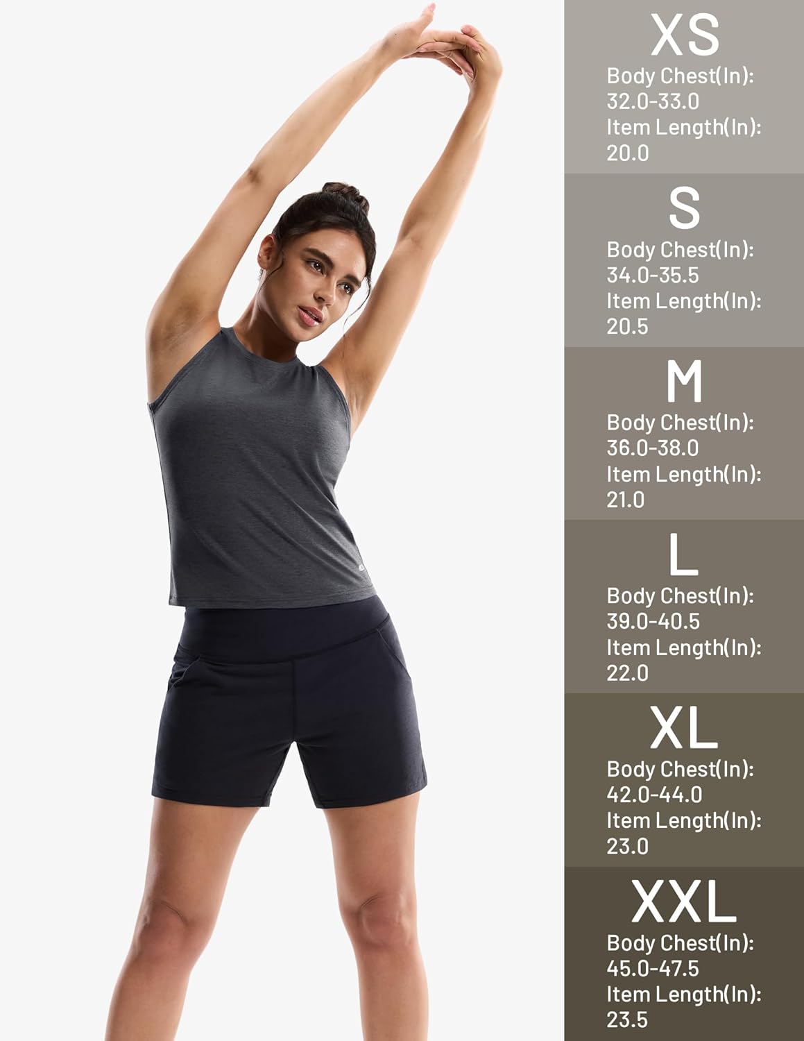 MIER Womens Workout Tank Tops, Dry Fit Ultra-Soft Sleeveless Athletic Gym Cropped Top, Running Sports Yoga Active Shirts - Image 6