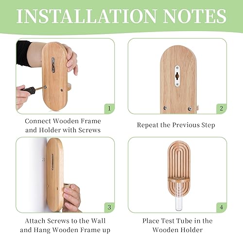 Miniatura 7 de Glasseam Estaciones de propagación de plantas colgantes: juego de 4 macetas rústicas para plantas de interior, soporte de plantas de madera,
