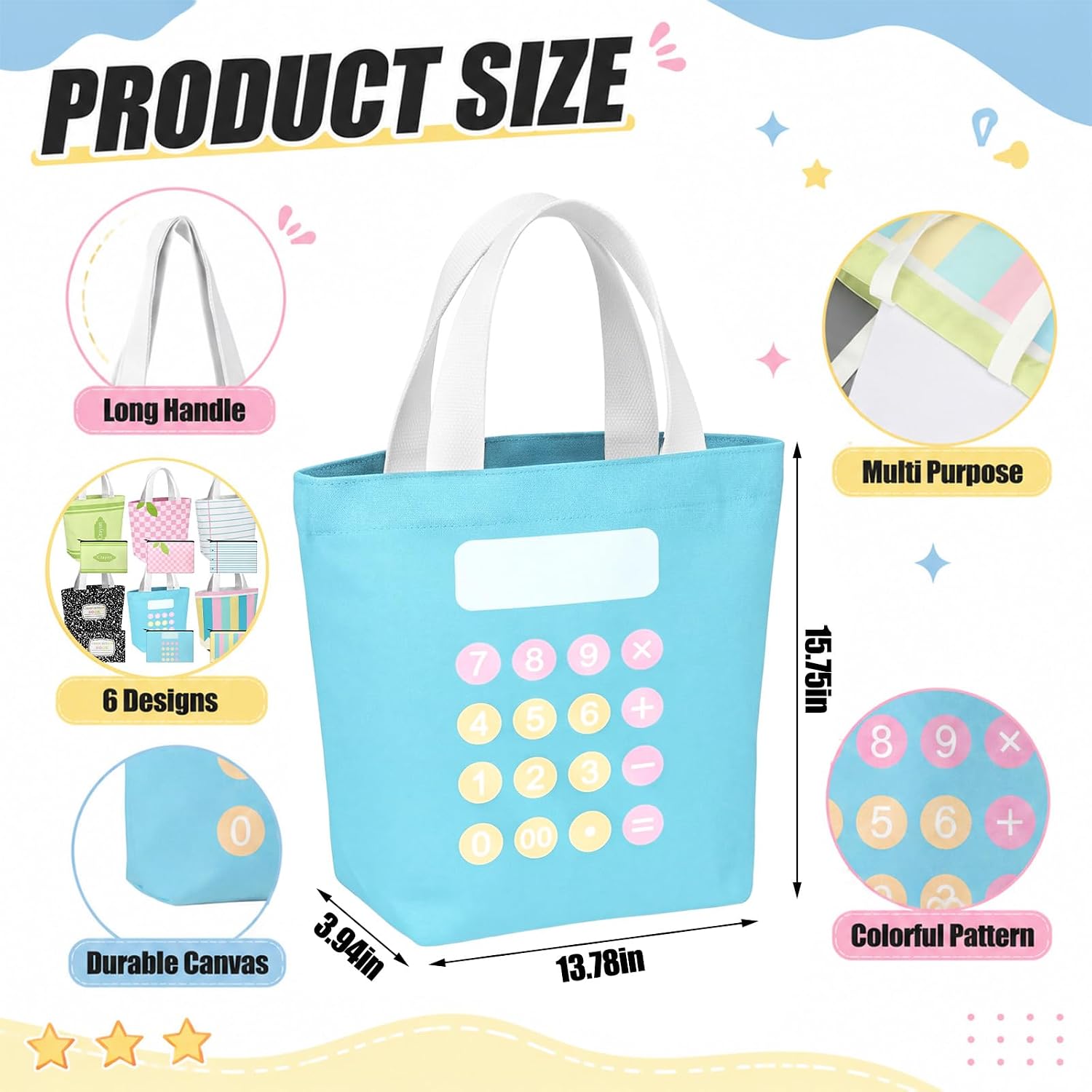 Tenceur 36/72pcs Back to School Teacher Gifts Bulk, Teacher Canvas Tote Bag Sticky Notes Ballpoint Pen for Classroom Supplies