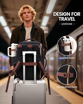 LOVEVOOK 40L Travel Backpack for Women Men with Garment Bag, Airline Approved Carry on Luggage Travel Essentials with 3 Packing Cubes, TSA Overnight Bags Weekender Essentials Backpacks fits 17 Laptop