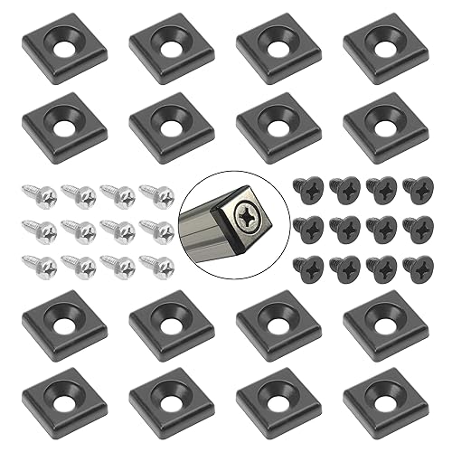 Miniatura 1 de Rrina 12 piezas de aleación de zinc serie 2020 estándar europeo perfil de aluminio tapa de extremo ranura en T accesorios de perfil de aluminio negro