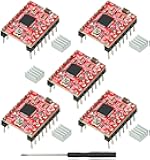 5Pcs A4988 Stepper Motor Driver Module Compatible with for 3D Printer Reprap Mendel Huxley Arduino with Heat Sink
