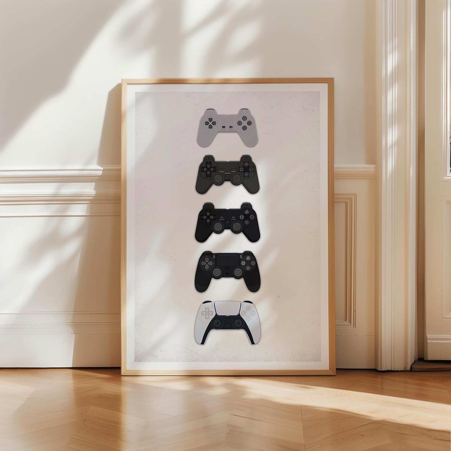 Controller Evolution Video Game Posters Premium Giclee Fine Art Prints - Retro Gamer Wall Art Decor, Video Game Prints for Boys Bedroom and Home Decor, Ready to Frame