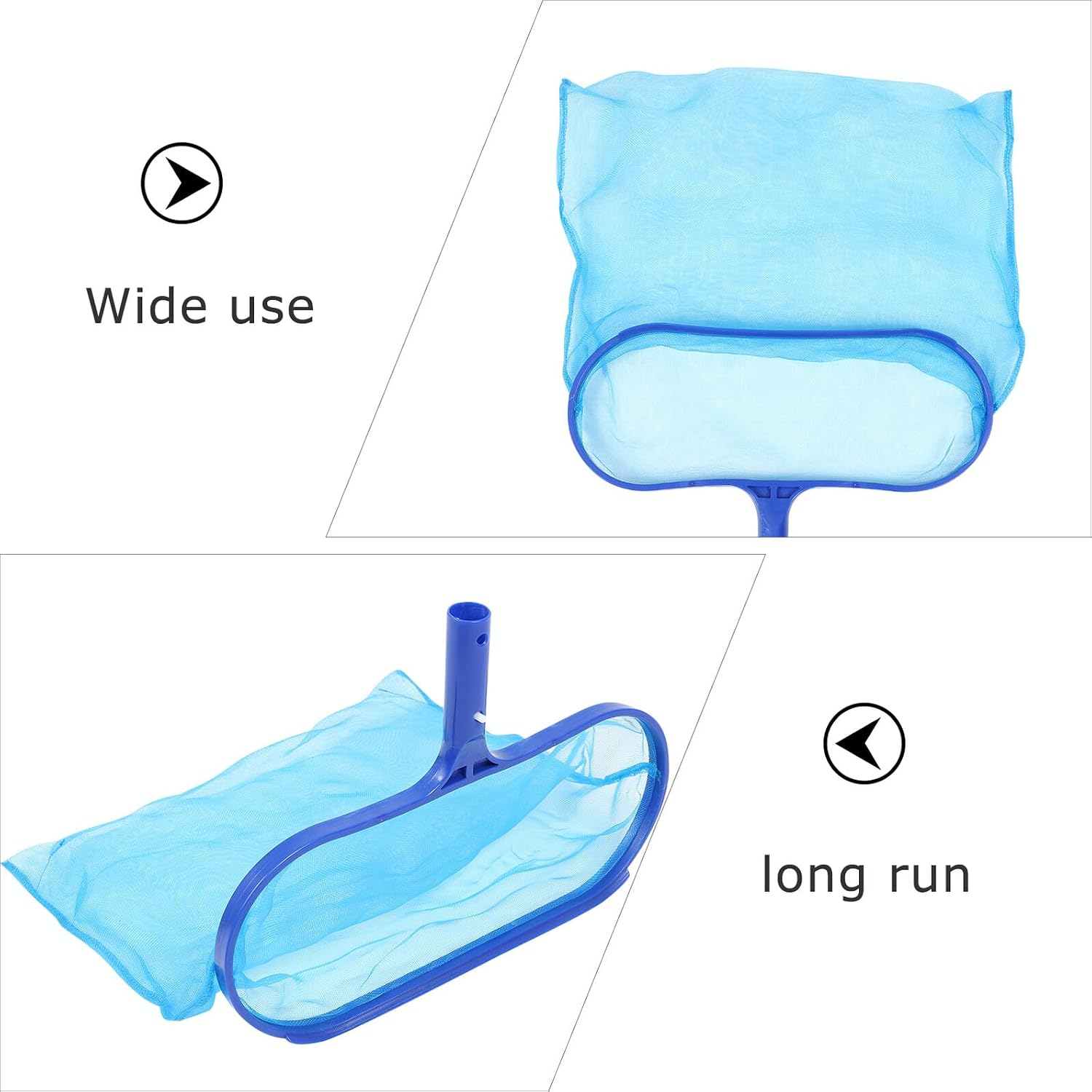 Swimming Pool Leaf Skimmer Net and Deep Rake for Pool Cleaning with Fine Mesh Net Suitable and Fountains