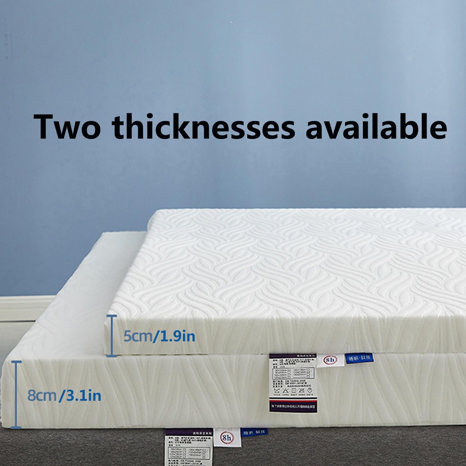 Stil Japanisches Bodenbett Faltbare Campingmatte Dünne Schaumstoffpolsterung für Wohnheim Gästebett Tragbare Schlaflösung (G,90x190x5cm)