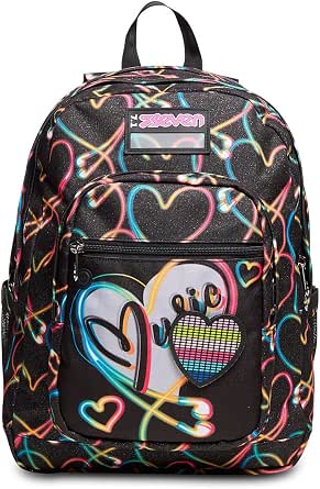 Zaino Scuola Seven Freethink - Nero, Rosa - Doppio scomparto con Porta