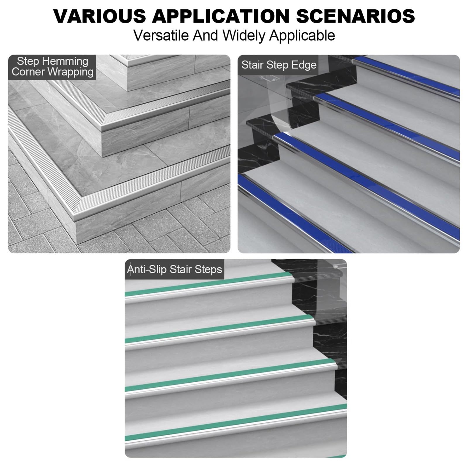 Tiras Antideslizantes Perfil De Borde De Escalera Antideslizante De Borde Escalonado Para Peldaños Tira De Umbral De Escalera De Protección De Esquina En Forma De L Para Cantos Escaleras ( Color : Mat