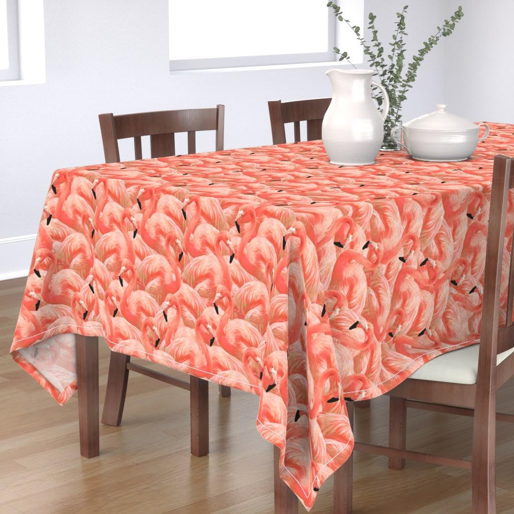 Amazon.com: Exotic Tablecloth - Flamingo Fever in Coral- Pink Flamingos  Flock Allover 60x84 : Home & Kitchen