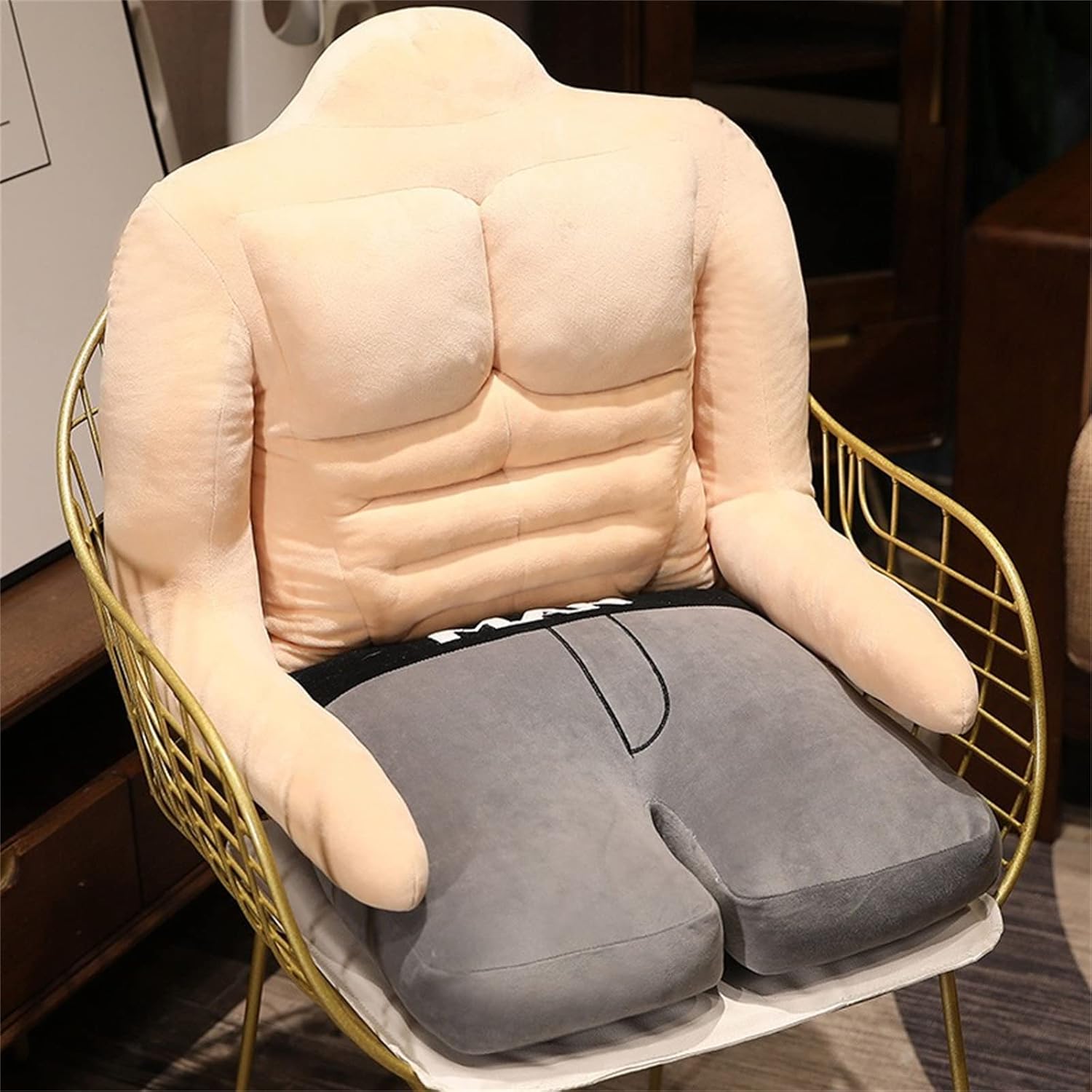 Muscle Pillow Full Body with Arm, Cuddle Muscle Cushions, Muscle Throw Pillows for Adults, Muscle Man Arm Plush, Full Body Pillows for Adults, Cuddle Pillow for Women (B)