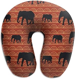 Poduszka podróżna z pianką Memory Foam śliczny wzór słonia z geometryczną poduszką w kształcie litery U, ergonomiczna konstrukcja, nadająca się do prania poszewka