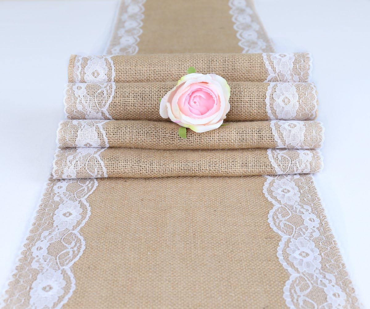 TRLYC Pack of One Handmade Burlap Table Runner Vintage