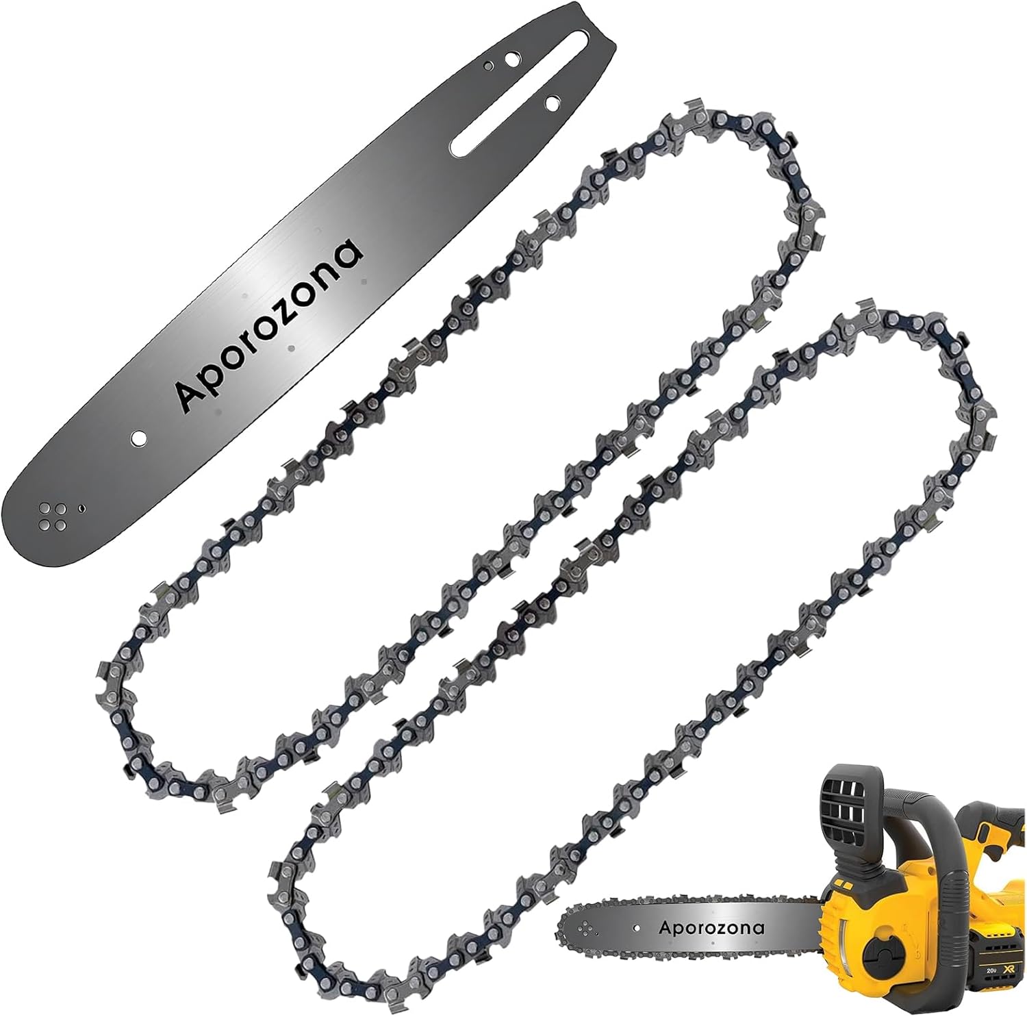 12 Inch Chainsaw Chain and Bar, Replacement Chainsaw Blade For DEWALT DCCS620B DCCS620P1 For CRAFTSMAN CMCCS620M1, DWO1DT612