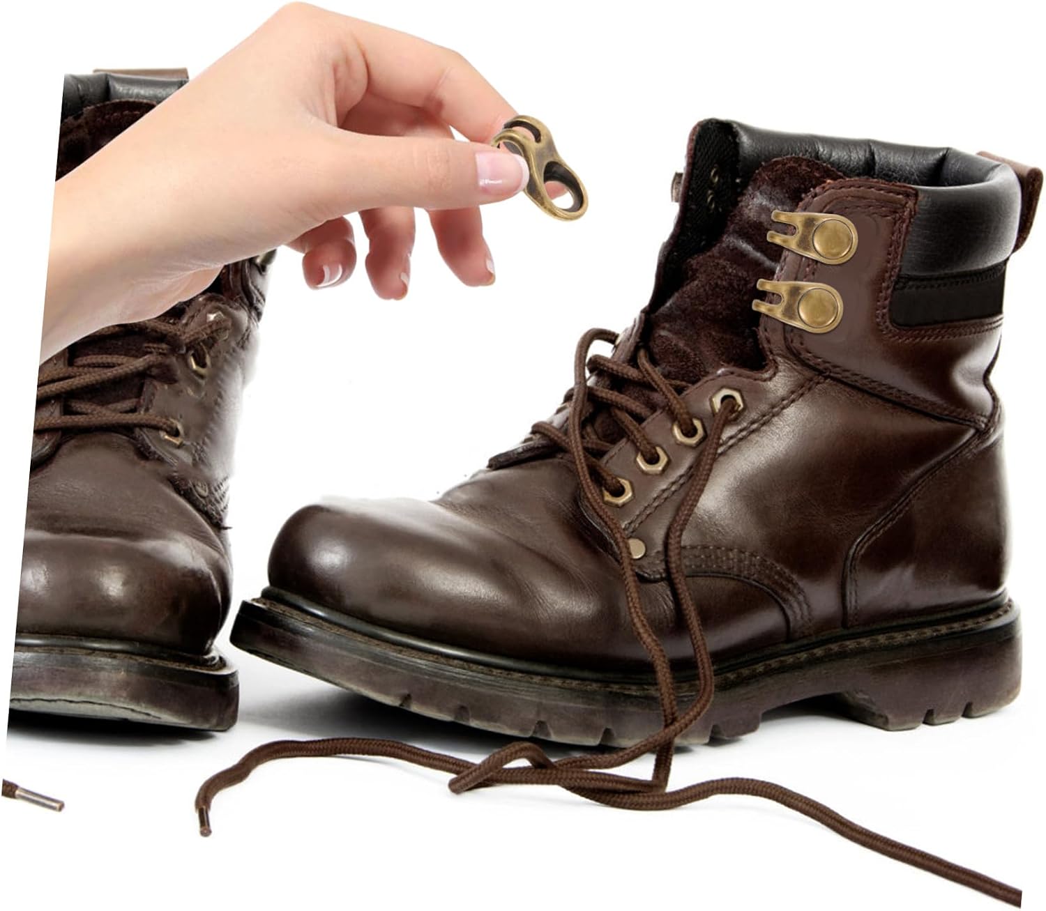 Boot Lace Hooks Fittings Rivets 20pcs Shoe Boot Lace Hooks Buckle for Sneakers