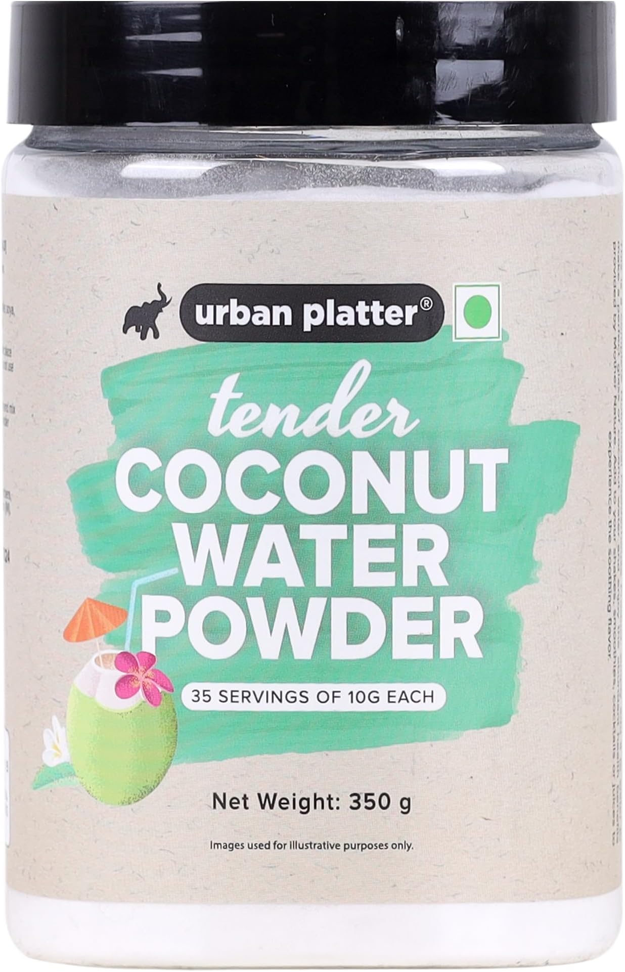 Urban Platter Tender Coconut Water Powder | 12.35 Oz (350g) | Refreshing Energy Drink | Natural Electrolytes Hydration | Improves Immunity | Ideal for Sports Drinks & Smoothies