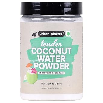 Urban Platter Tender Coconut Water Powder | 12.35 Oz 350g | Refreshing Energy Drink | Natural Electrolytes Hydration | Improves Immunity | Ideal for Sports Drinks & Smoothies