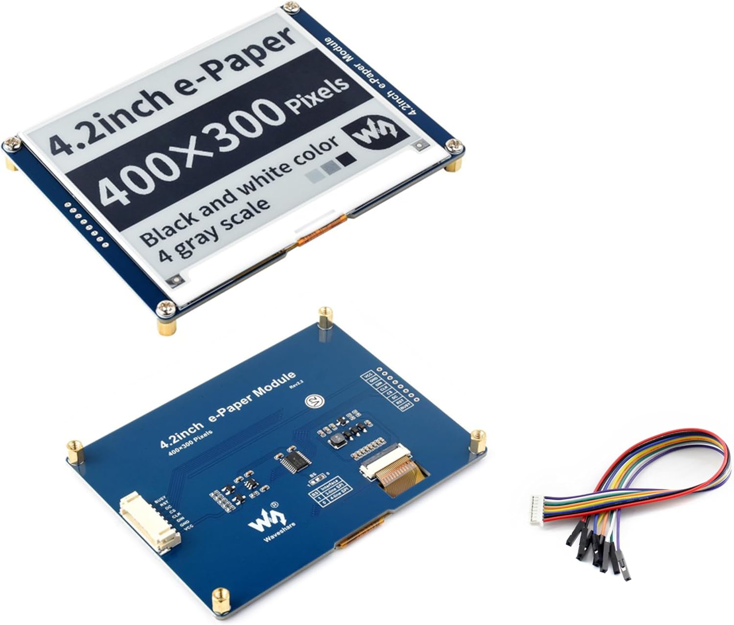 4.2inch e-Paper Module E-Ink Display Compatible with Raspberry Pi 5/4B/3B+/Zero/Zero W/Zero 2W/Pico/Pico W/Pico 2/Pico 2W, 400x300 Pixels, Black/White Color SPI Interface, Support Partial Refresh