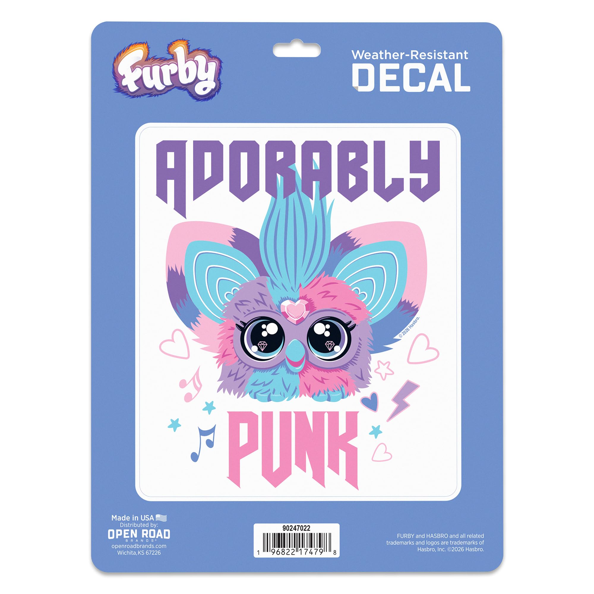 Hasbro Furby Adorably Punk Adhesive Vinyl Decal