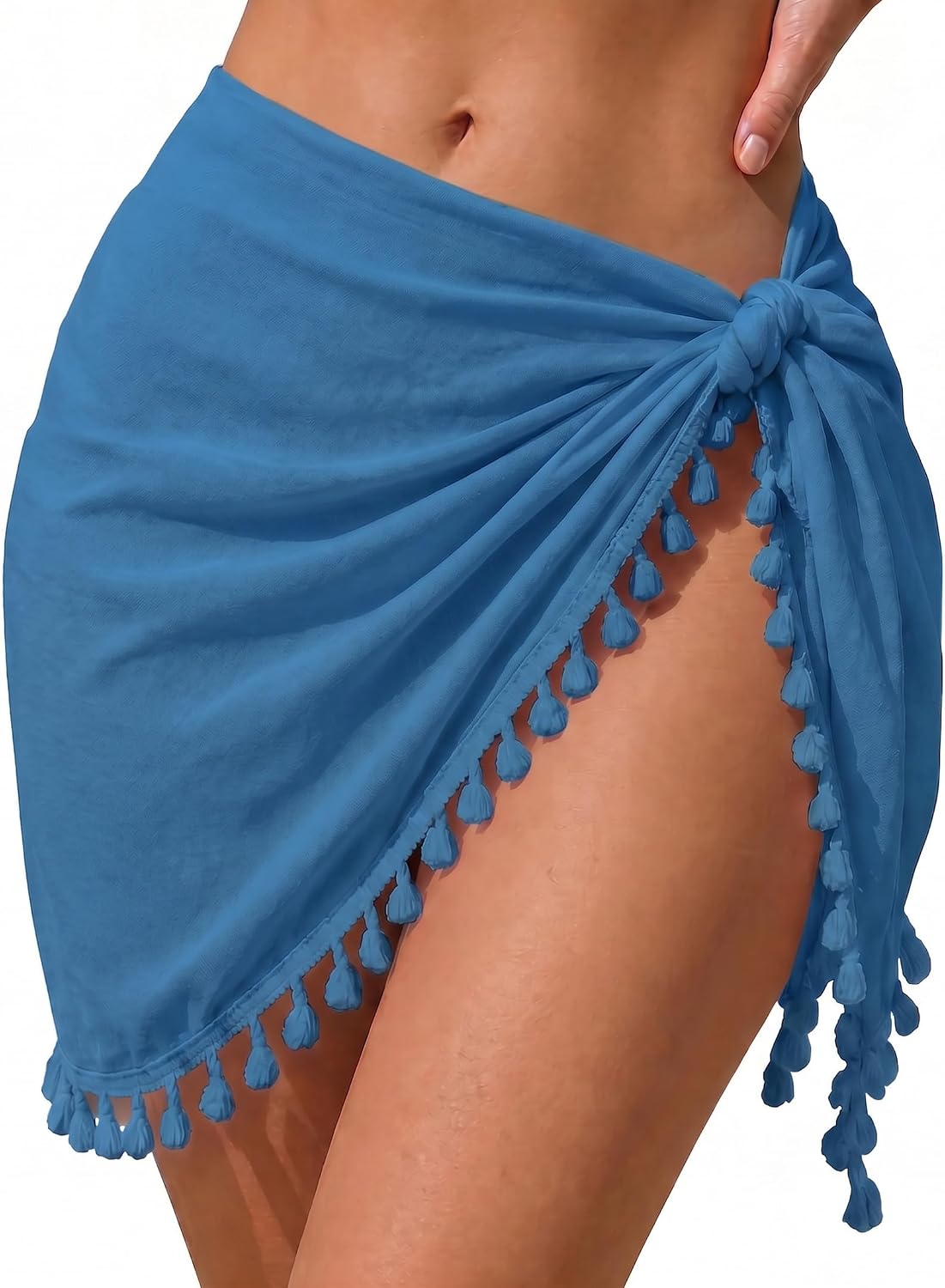 AI'MAGE Sarong Wraps for Women Swimsuit Coverups Beach Bathing Suit Cover Up Tassels Bikini Short Wrap Skirts for Swimwear