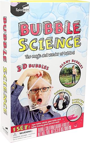 SpiceBox Kit de ciencia de burbujas para niños, juguetes de aprendizaje divertidos, actividades educativas y proyectos para niños, caja de