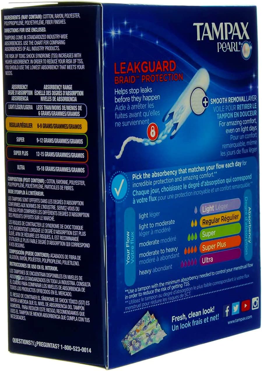 Tampax Plastic Unscented Tampons, Regular Absorbency 18 ea (Pack of 3)