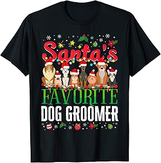 Santa's Favorite Dog Groomer Christmas Holiday Party Theme T-Shirt