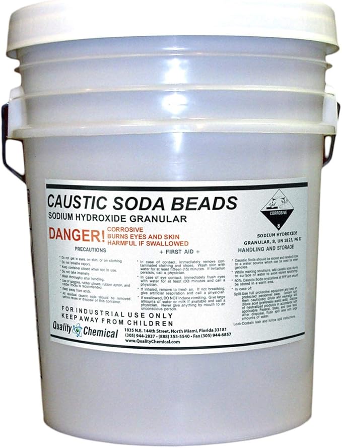 Sodium Hydroxide (Caustic Soda Beads) 40 lb Pail Amazon.ca Health