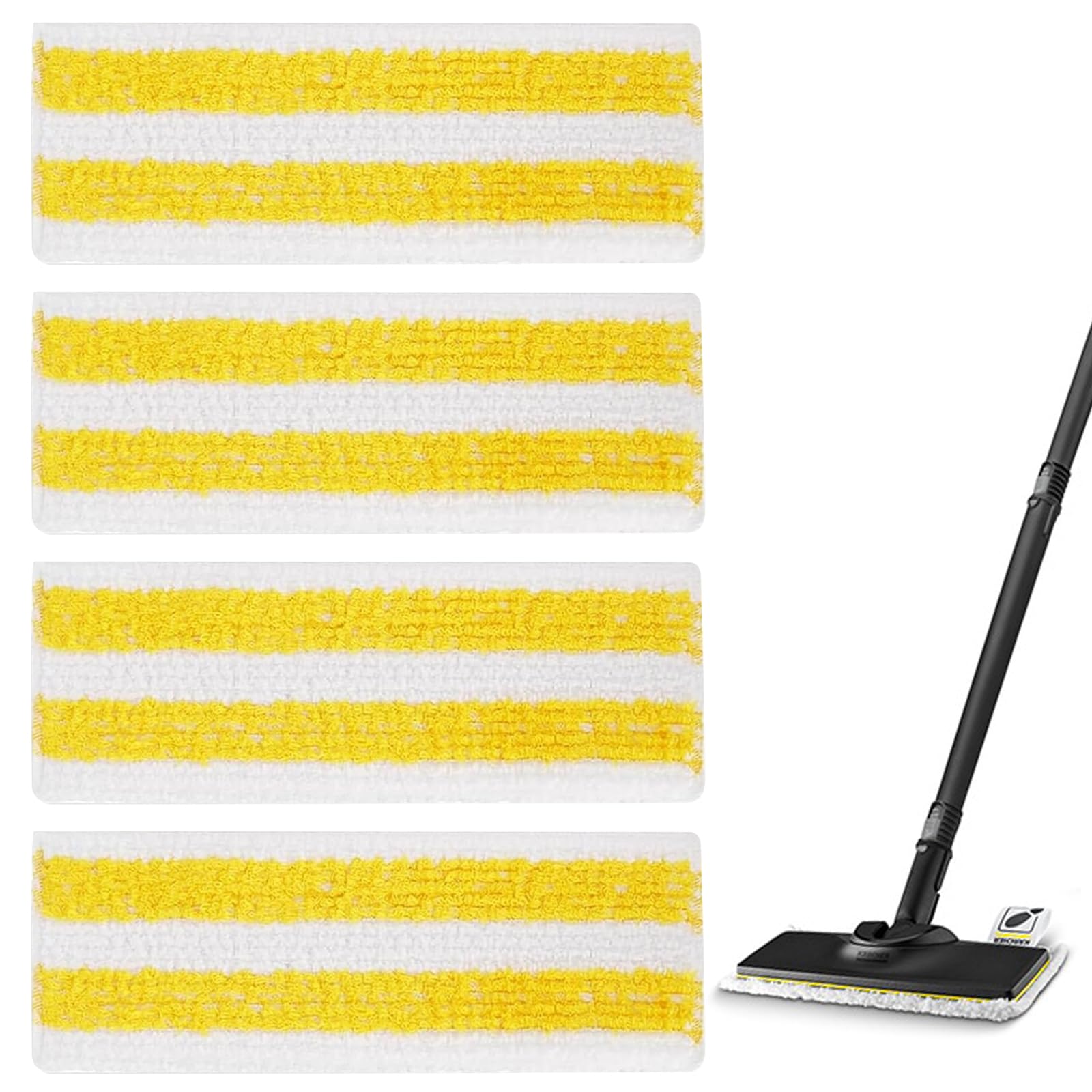 MUFEKUM 4 Pack Steam Cleaner Pads Compatible with Karcher EasyFix SC2 SC3 SC4 SC5 Steam Cleaner, Washable and Reusable Steam Mop Accessories contain 4 Floor Cloth Pads (4)