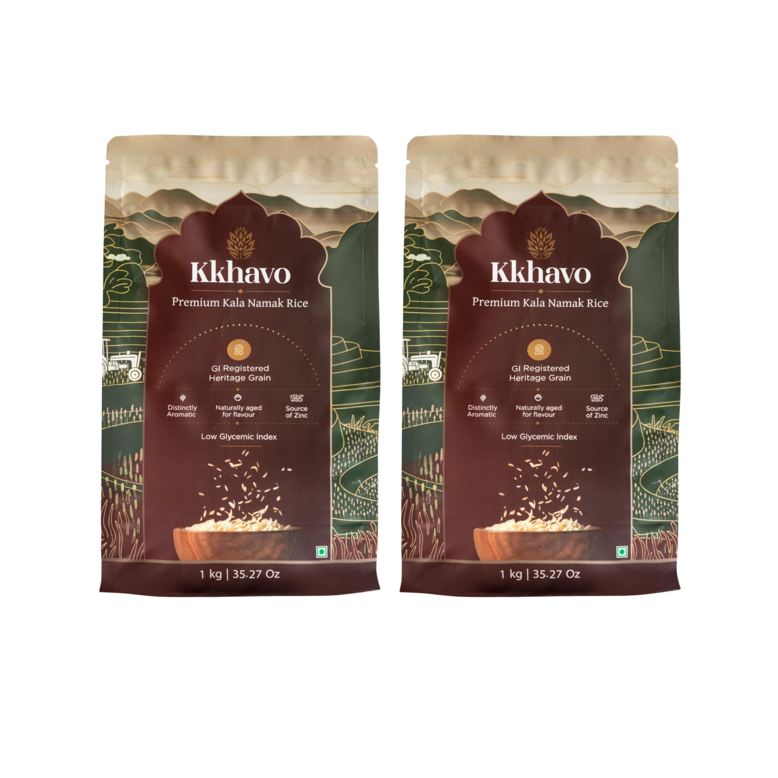 Kkhavo Kala Namak Rice | 9gm protein | Diabetic & gut friendly | Gluten Free &Vegan | Low Glycemic 49-53 | Non GMO (1kg, Pack of 2)-picture-22