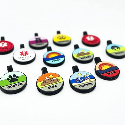 Miniatura 2 de Placa silenciosa para perro personalizada con 5 líneas personalizadas, grabadas profundamente, de silicona, duradera, sin sonido, para