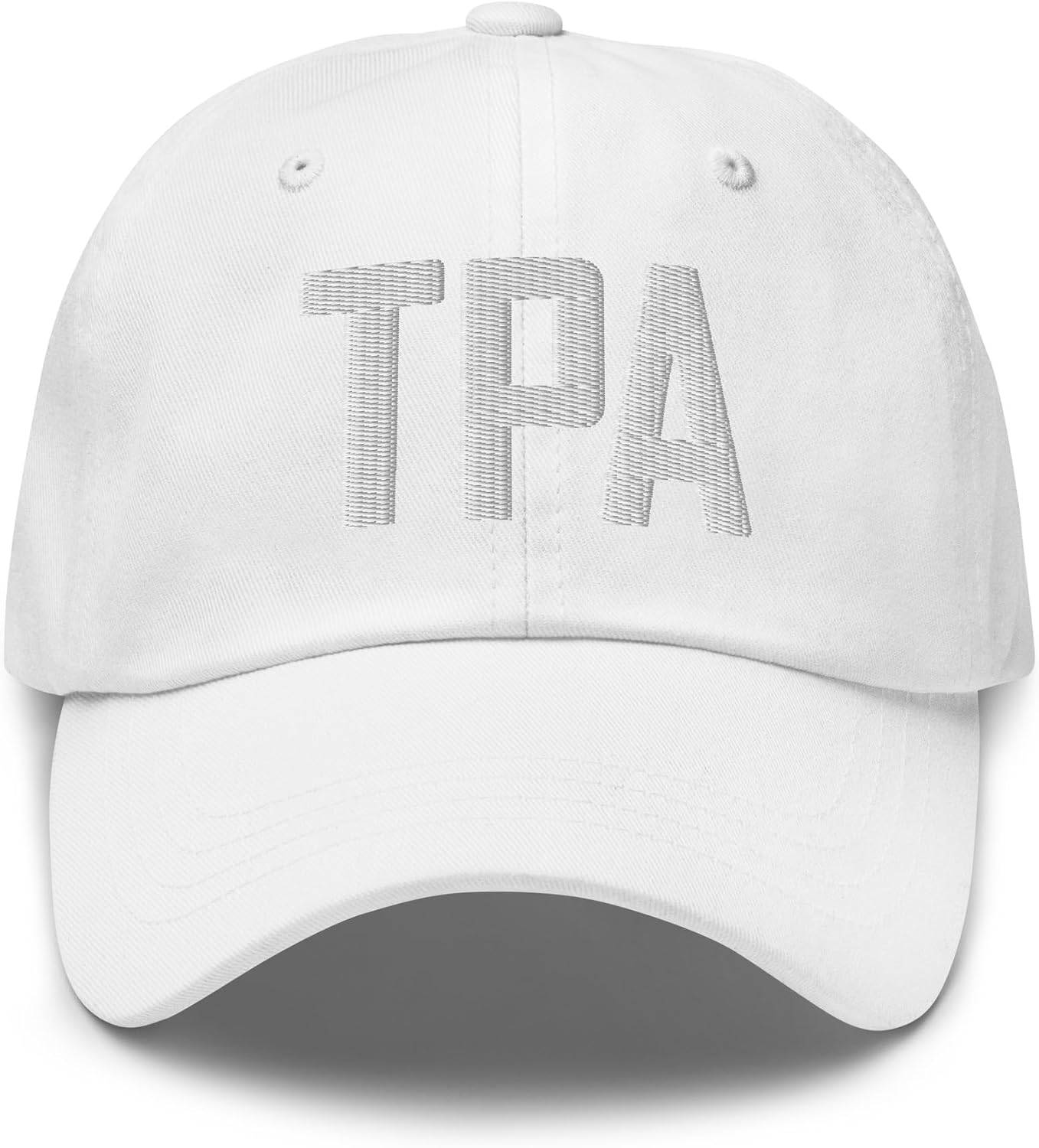 TPA Airport Code Embroidered Dad Hat | White Thread