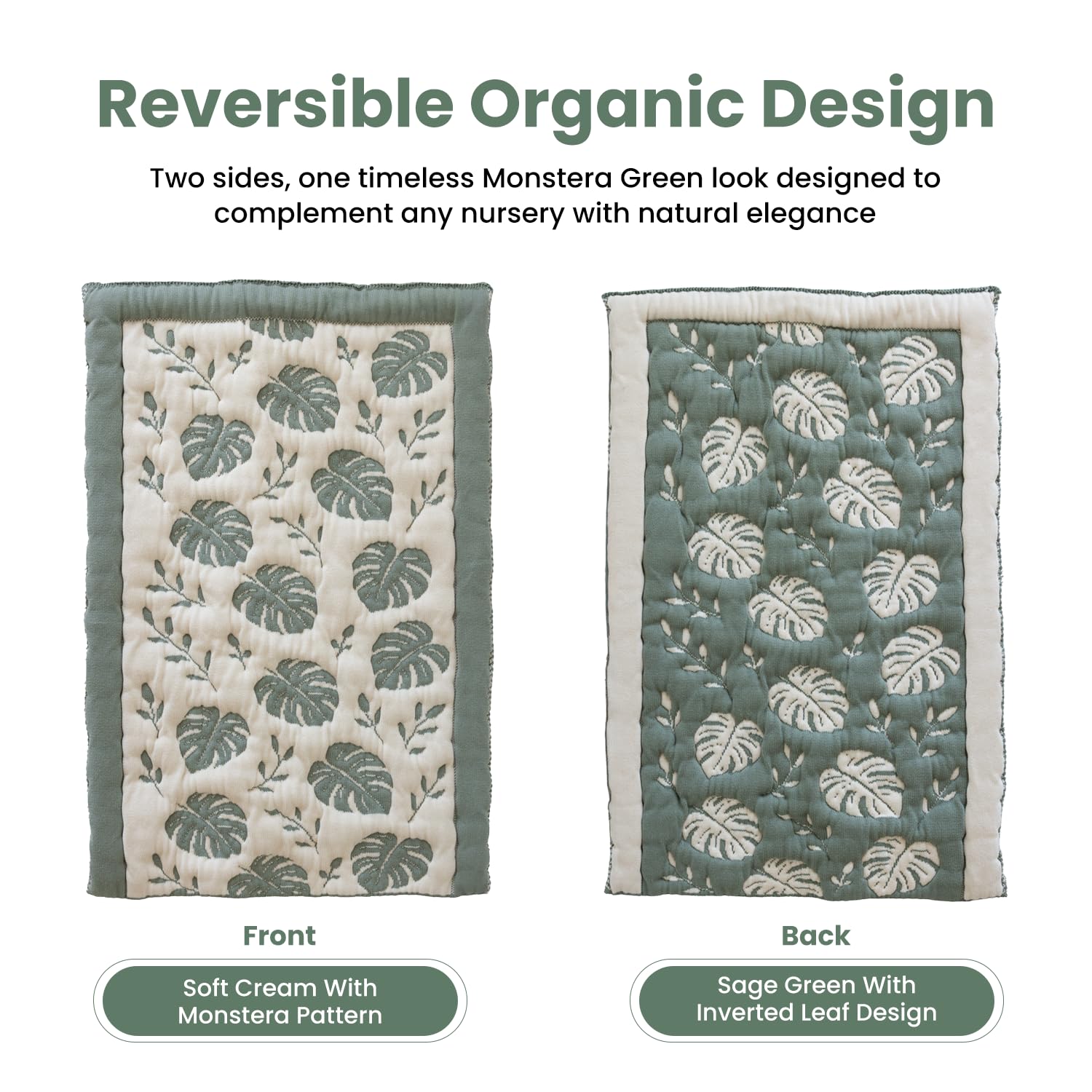 Cambiador orgánico para bebé de 20 x 33 pulgadas, almohadilla acolchada de algodón turco certificado OCS, reversible, suave, lavable, portátil para viajes de recién nacidos, hoja de