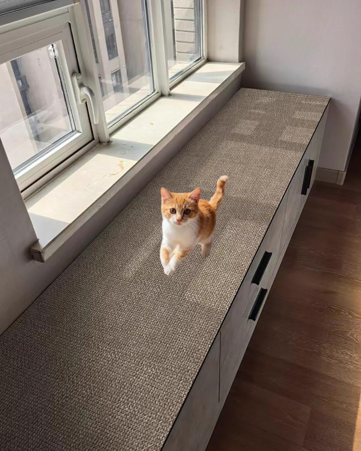 Jievmrs Cat Windowsill Mat Diatomaceous Earth Pads, Non-Slip Non-slip Bay Window Cushion Seat Pad, Quick Drying Sill Protective Cover for Home(240x35cm/94x14inch)