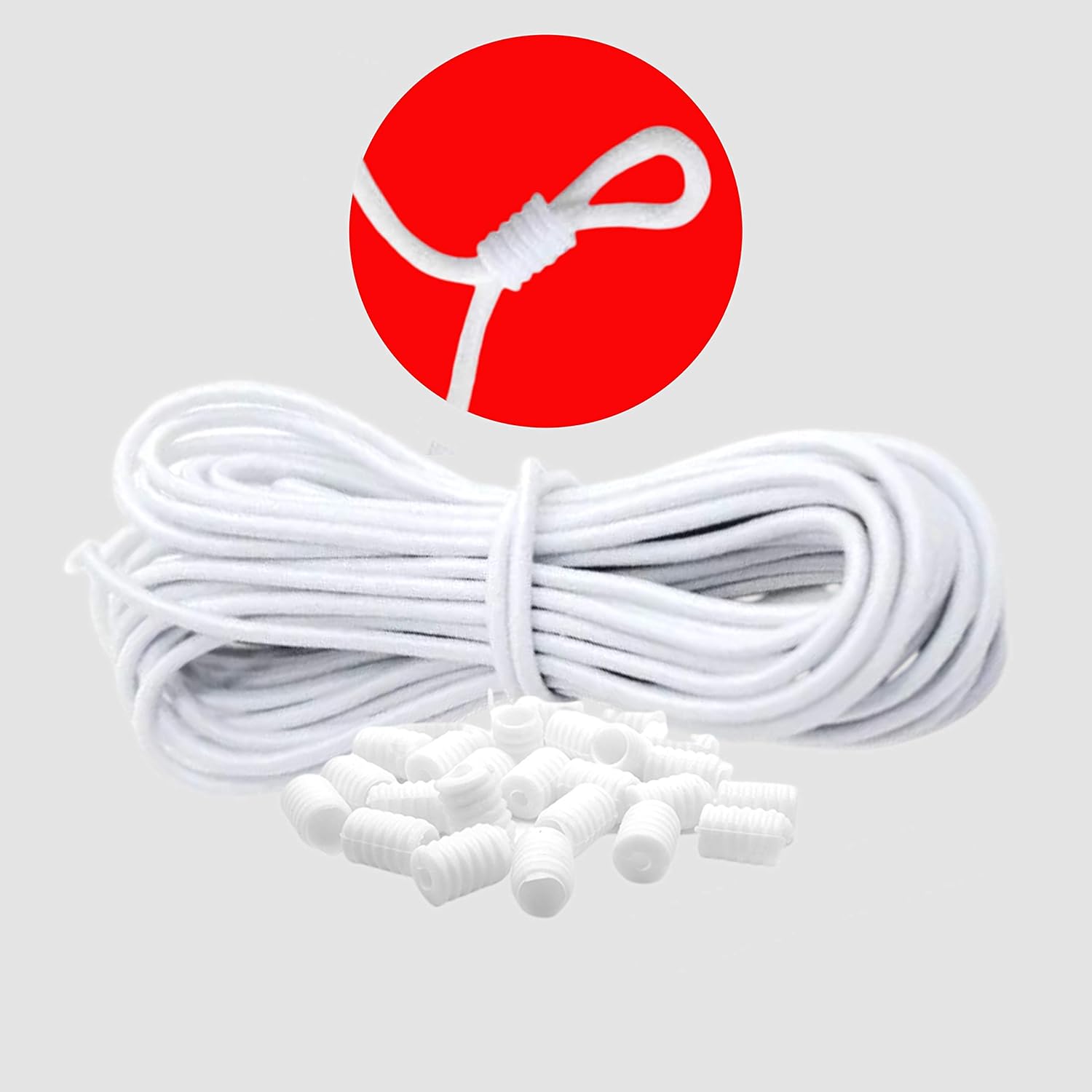 Elastic for Face Masks with Elastic Cord Lock 3mm Round Elastic Cord