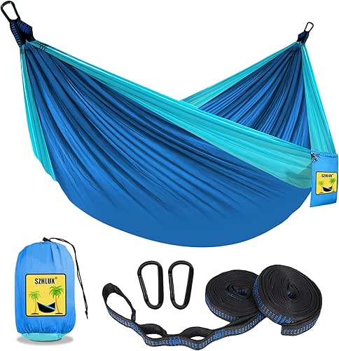 SZHLUX Camping Hammock Double & Single Portable Hammocks with 2