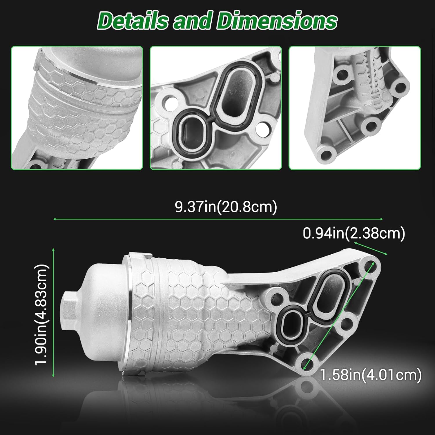 Leak-Proof Aluminum Oil Filter Housing Kit - Perfect Fit Upgrade for Hyundai/Kia/Genesis! Stops Leaks for Life, Quick Install. Fits Palisade/Sorento/Telluride etc. (Part#26300-3LAA0) Now!