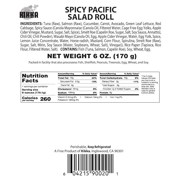 Kikka Sushi Spicy Pacific Salad Roll, 6 OZ 9