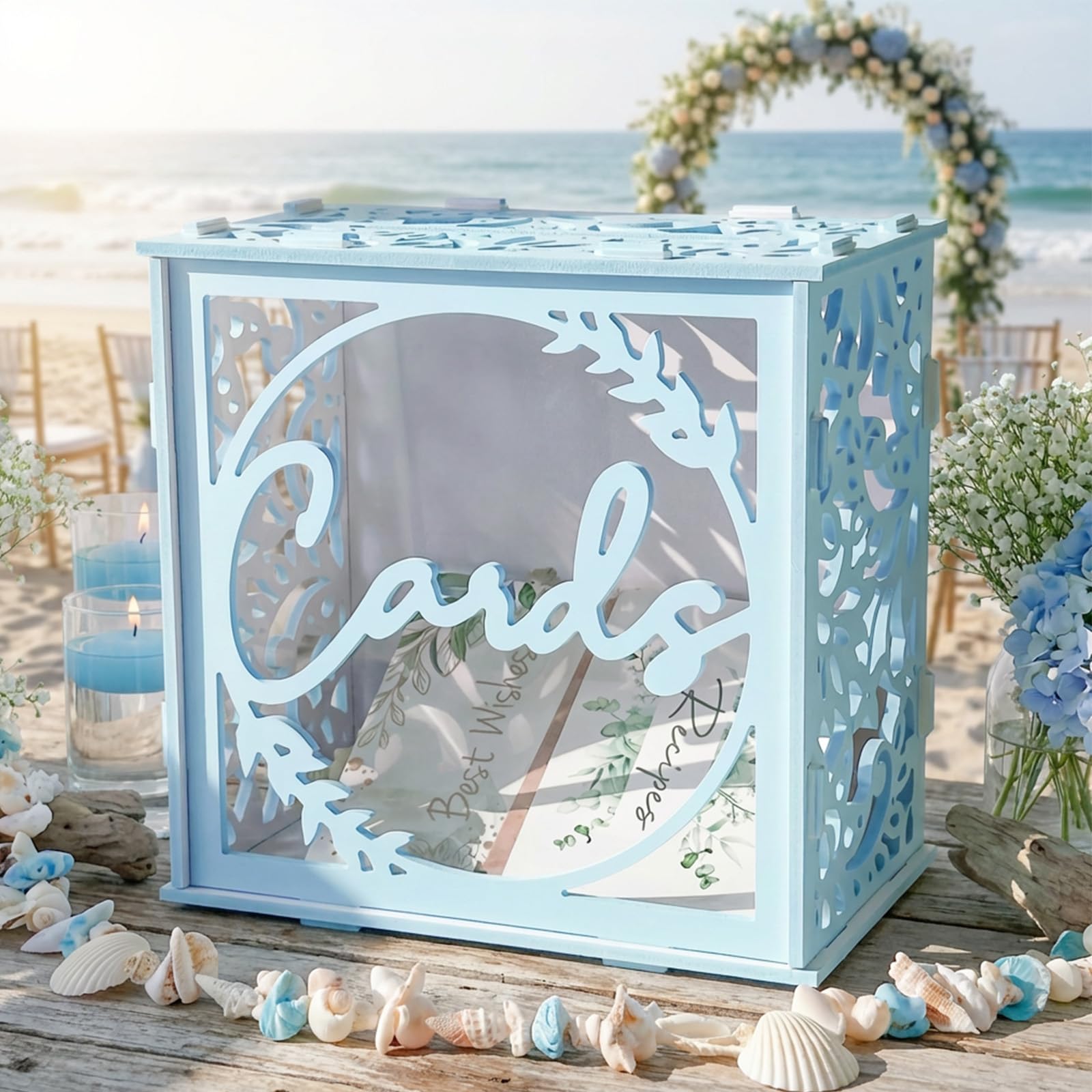 Photo 1 of CYAOOI Blue Wedding Card Box